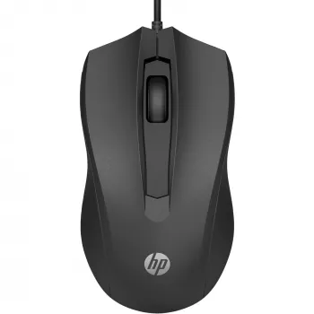 HP Ratón con cable 105, ambidiestro, óptico, USB Type-A, 1600 DPI, negro