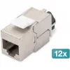 Digitus Módulo Keystone Cat.6A apantallado con gestor de cables inteligente, 12 uds., plata