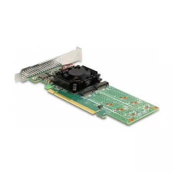 DeLOCK Tarjeta PCI Express x16 a 4 x NVMe M.2 Key M internos – formato Low Profile