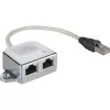 Wentronic Goobay Divisor de cable (Network Doubler), adaptador en Y CAT - Cableado 2 x CAT 5 Ethernet, apantallado (68908)