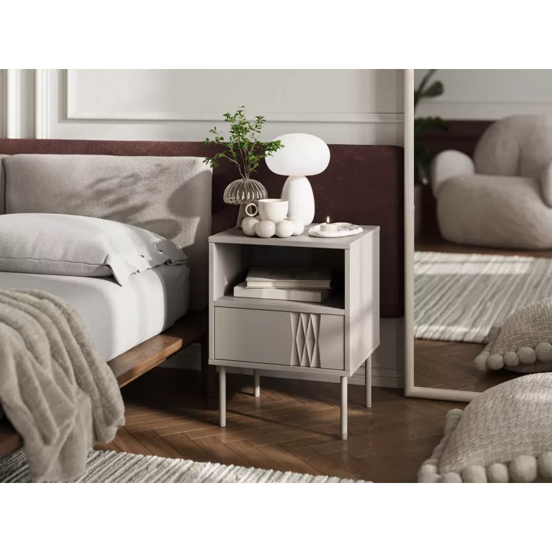 CAMA MEBLE TRESSE 400090 juego de mesitas de noche (2 uds.), 44×40×53 cm, cashmere mate