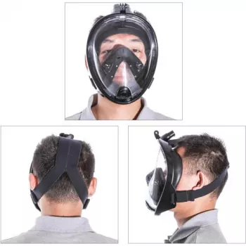 Máscara de snorkel Free Breath M2068G L/XL — máscara de snorkel de visión completa, talla L/XL, negro