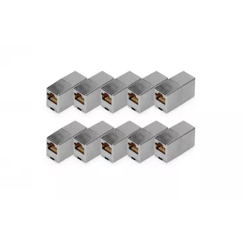 Acoplador modular CAT 5e RJ45 Digitus 10 unidades dorado plateado