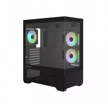 Caja de PC CHRONIX V2 Mid Tower ventiladores ARGB x3 negra