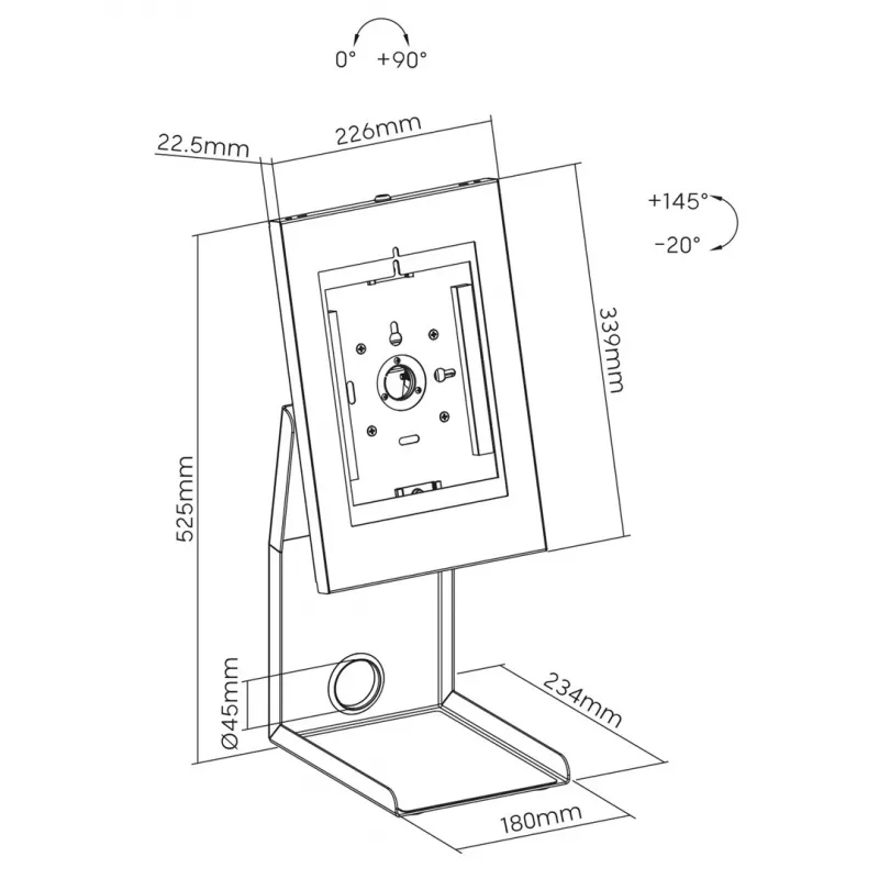Soporte POS para tablet e impresora de recibos MACLEAN MC-336 – admite dispositivos de hasta 1 kg