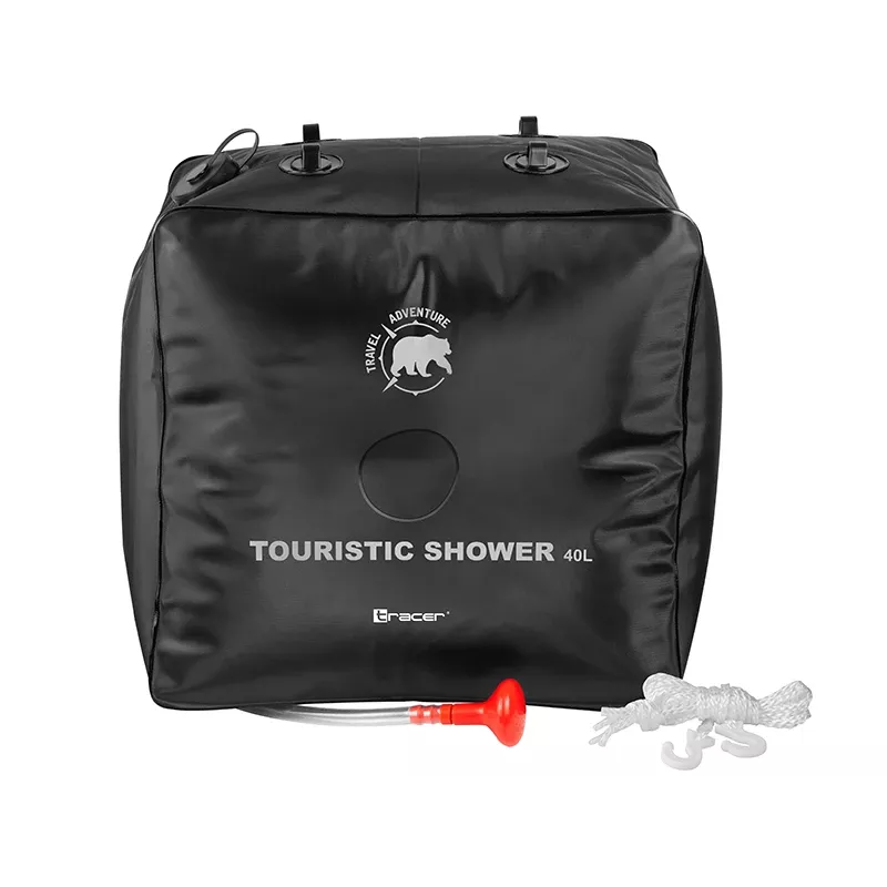 Ducha exterior portátil 40L TRACER CampPump 40L, ducha de camping por gravedad, alcachofa de mano