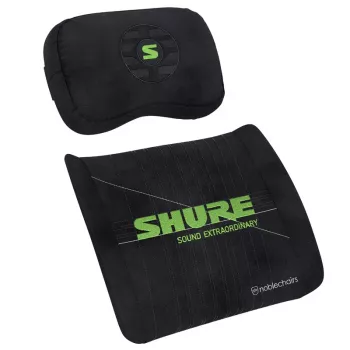 Set de cojines de espuma viscoelástica noblechairs Shure Edition GAGC-343 — cojín lumbar y cervical