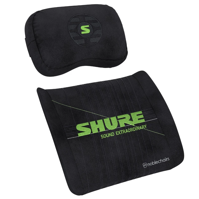 Set de cojines de espuma viscoelástica noblechairs Shure Edition GAGC-343 — cojín lumbar y cervical