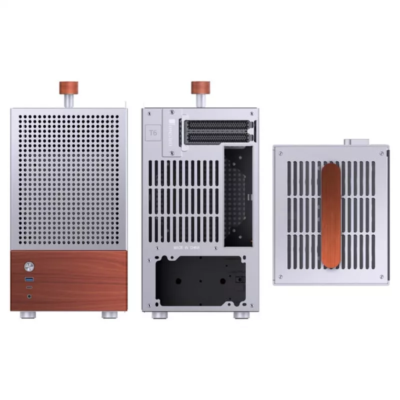 Caja de PC Jonsbo T6, mini-torre, Mini-ITX, plata