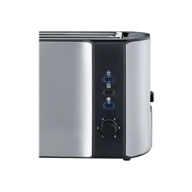 Tostador automático de ranura larga AT 2590 (acero inoxidable/negro, 1.400 vatios, para 4 rebanadas de pan)
