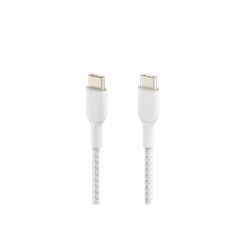 Cable trenzado USB-C a USB-C 1 m blanco