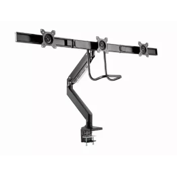 Soporte de escritorio para monitor GEMBIRD MA-DA3-03, 3 brazos, resorte de gas, VESA 75–100x100, soporta 3 pantallas de hasta 27