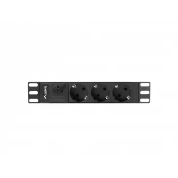 Lanberg PDU-03E-0200-BK Unidad de distribución de energía (PDU) 3 salidas AC 1U negro