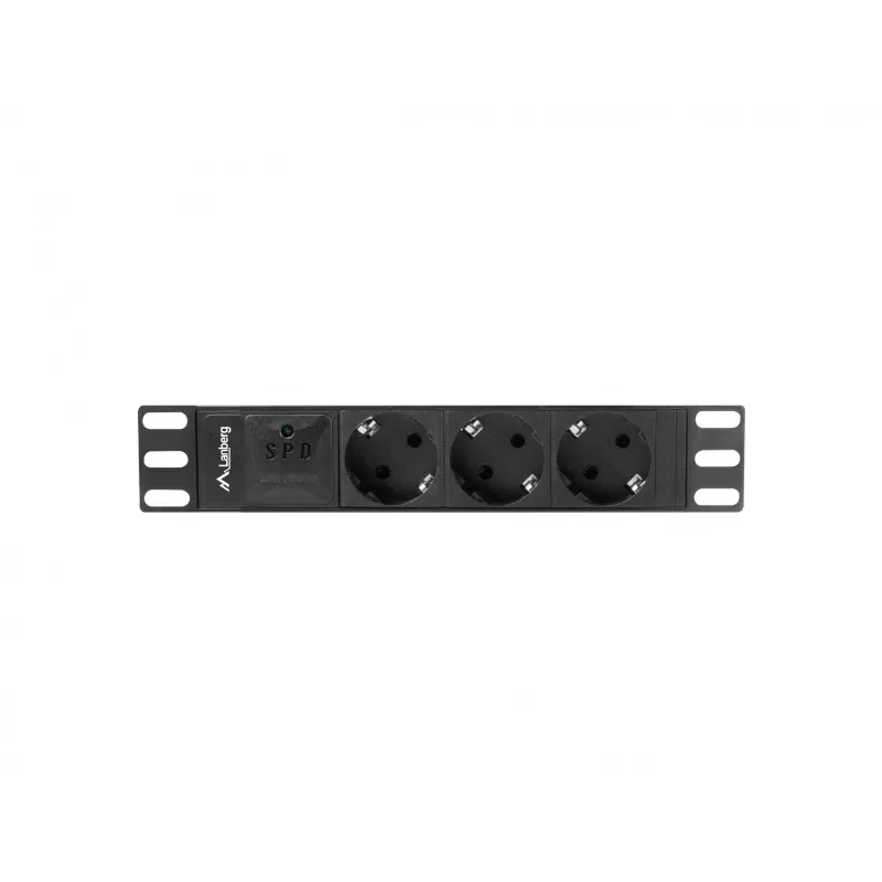 Lanberg PDU-03E-0200-BK Unidad de distribución de energía (PDU) 3 salidas AC 1U negro