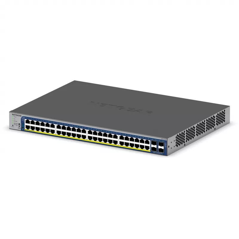NETGEAR Switch inteligente apilable Gigabit/10G PoE de 52 puertos (GS752TXP)