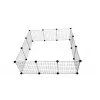Parque para perros C&C Modular 145×75×37 cm — jaula para mascotas de interior/exterior, construcción modular de paneles, negro