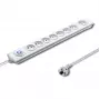 Protector contra sobretensiones Qoltec 50293 Blanco 8 tomas AC 230 V