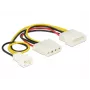 Cable de alimentación interno DeLOCK 83658 0,39 m 3 pines a 2 x Molex 4 pines