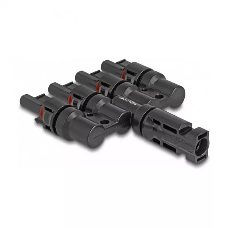 Conector solar DeLOCK DL4 1 macho a 4 hembra negro