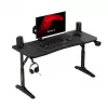 Escritorio gaming huzaro Hero 3.6 — rectangular 1400×600 mm, altura ajustable 560–790 mm, negro, patas en H, tablero de 15 mm