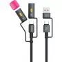 4smarts juego de cables USB-C 4 en 1 Explorer, 60 W, 1 m, negro