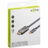 Cable adaptador trenzado USB, conector macho USB-C > conector macho HDMI, 4K / 60Hz (negro/plata, 2 metros)