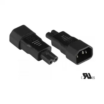 GoodConnections C14 > C7 (macho-hembra) Adaptador de corriente para dispositivos IEC negro