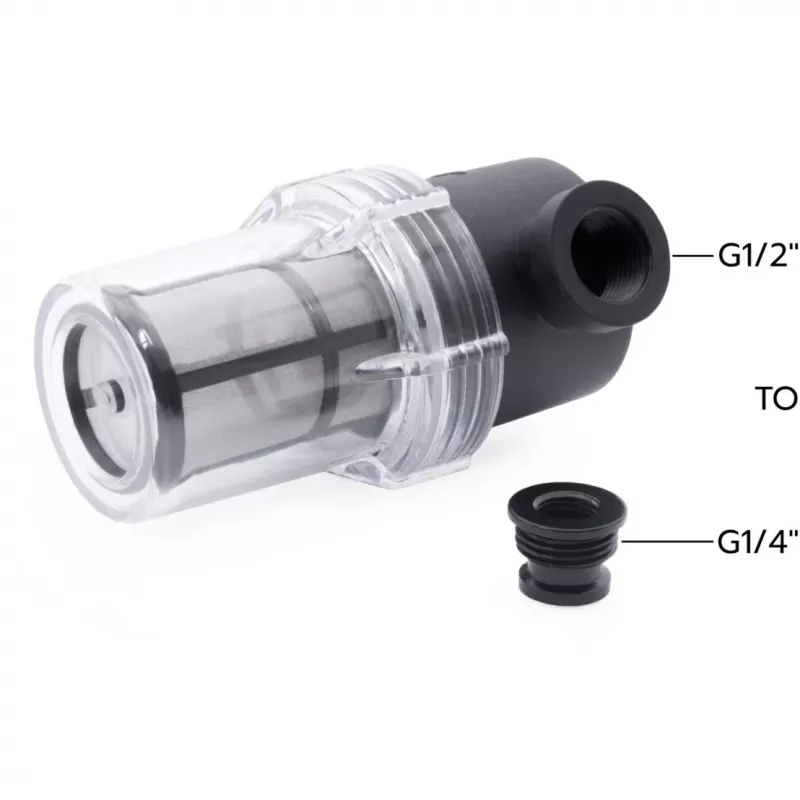 Alphacool ES Big Inline filtro de partículas 2x G1/4 IG, negro/transparente (29145)