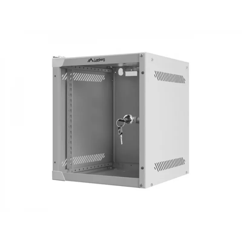 Lanberg WF10-2306-10S armario rack mural de 10" 6U, 336×280×310 mm, puerta de cristal, 20 kg, gris (RAL 7035)