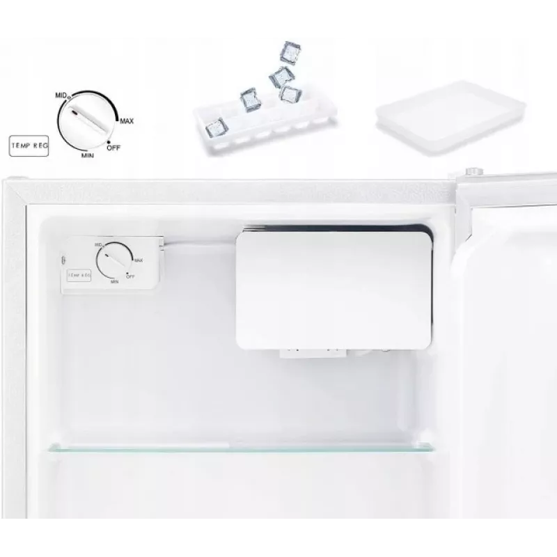 Frigorífico HEINRICH'S HKB 4188 blanco — descongelación manual, 45 L, 1 estante, 39 dB, 500×445×468 mm