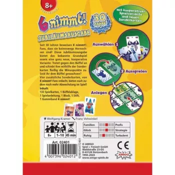 Amigo 6 nimmt! edición 30 aniversario, juego de cartas
