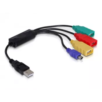 DeLock Hub USB 2.0 externo de 4 puertos - Hub - 4 x USB2.0 - sobremesa (61724)