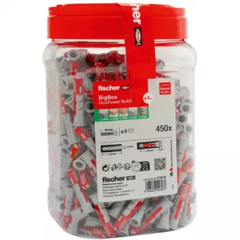 fischer taco DUOPOWER 8x40 BigBox gris claro/rojo 450 uds. reutilizable (570549)