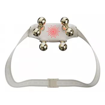 SKG H7 Ultra-E – Cabezales de masaje dorados, masaje combinado, masaje por compresión, masaje amasador, masaje por vibración, cuello, hombros, Dorado, Plástico, Botones, Batería