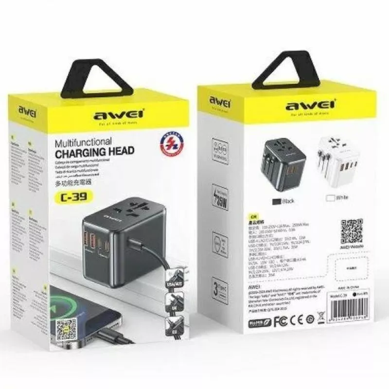 Cargador de viaje GaN 35W 4en1 US/AU/EU/UK C-39