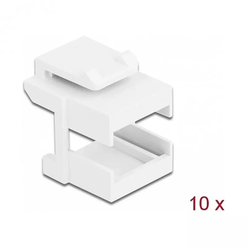 Tapa Keystone DeLOCK 86807 blanca para acoplador de fibra óptica 10 uds.