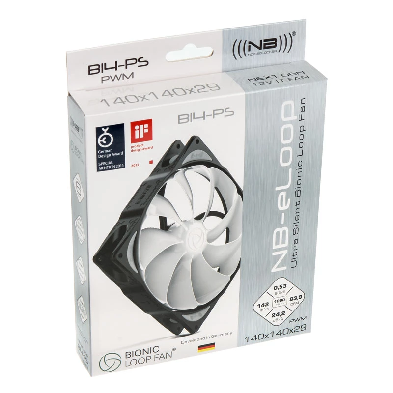 Ventilador de caja NoiseBlocker NB-eLoop B14-PS 140mm PWM, modelo ITR-B14-PS