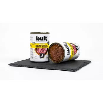 BULT rica en pato 800 g comida húmeda para perros – alimento completo en lata, 12 % proteína, 6,5 % grasa, 77 % humedad