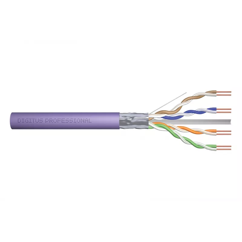 Cable de instalación DIGITUS categoría 6 F/UTP Dca AWG23/1 LSOH, 305 m, lila, bobina