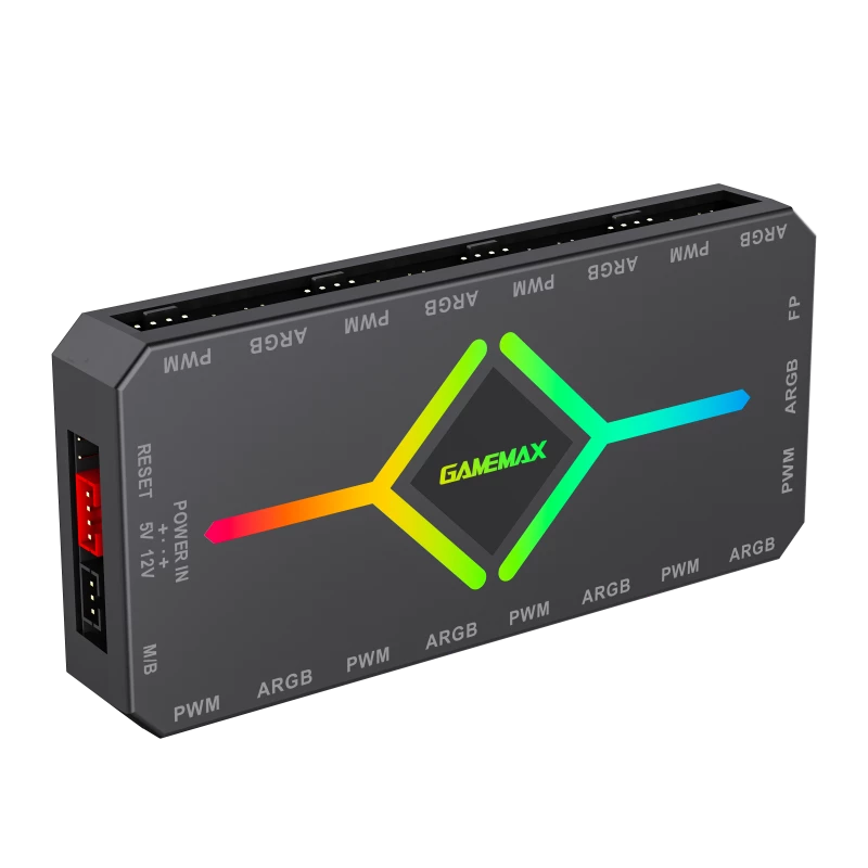 Gamemax | Mando a distancia | V4.0 ARGB PWM HUB BK | Negro | Gamemax