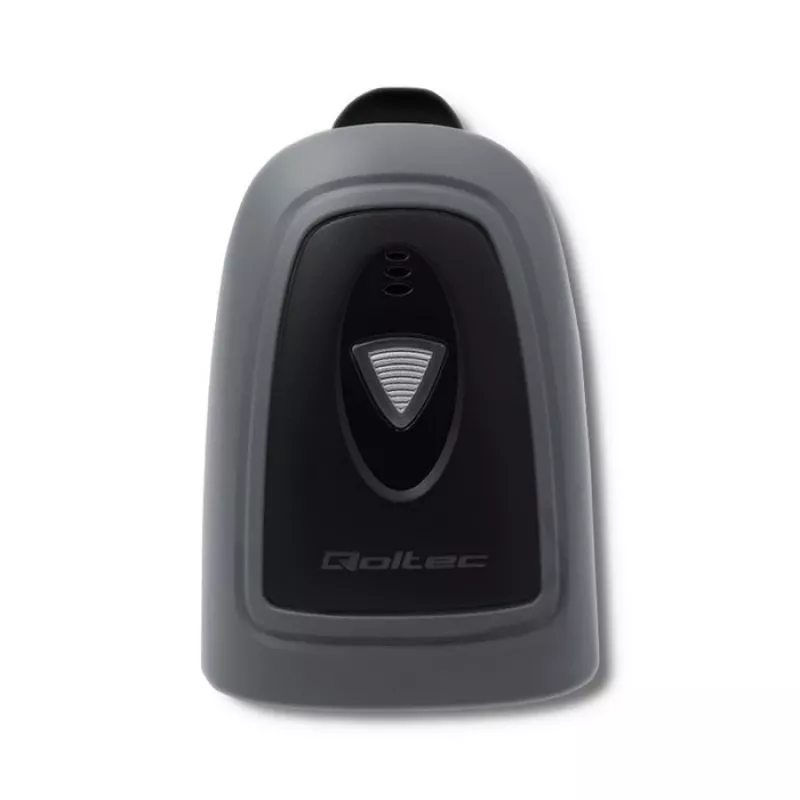 Lector de códigos de barras de mano QOLTEC 50863 — escáner 1D/2D, USB con cable, sensor LED, negro, 5V, cable de 1,8 m