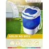 Adler AD 8051 lavadora de carga superior 3 kg con centrifugado, semiautomática, anchura 38 cm, profundidad 37 cm, blanco/azul