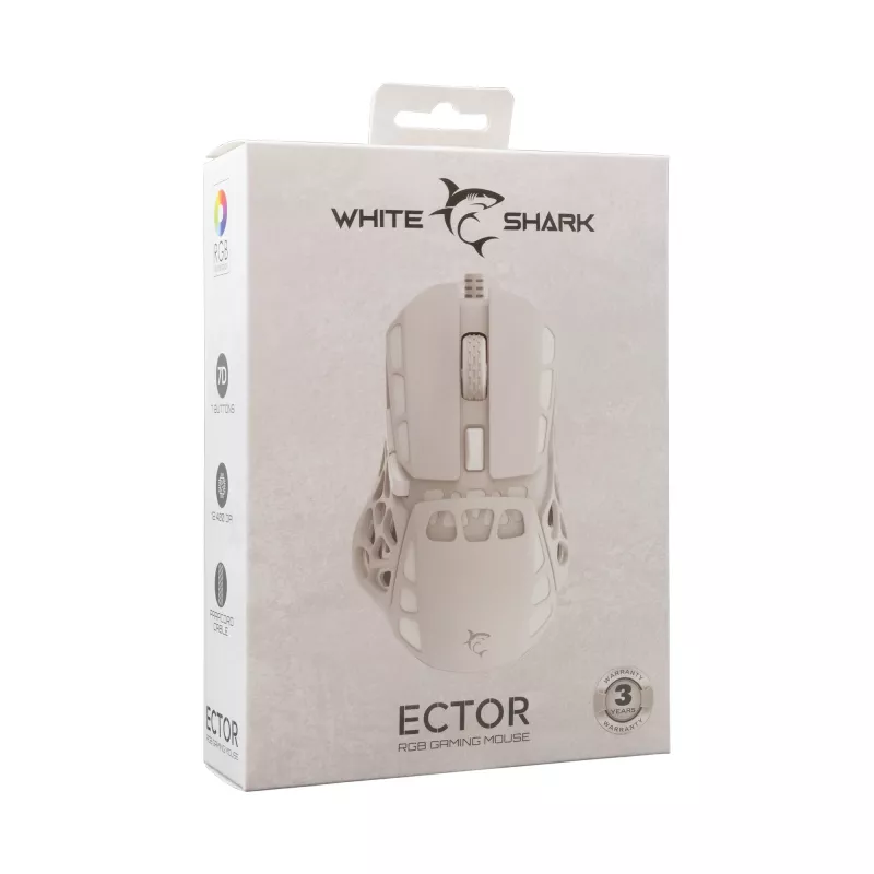 Ratón White Shark GM-5016 Ector White USB