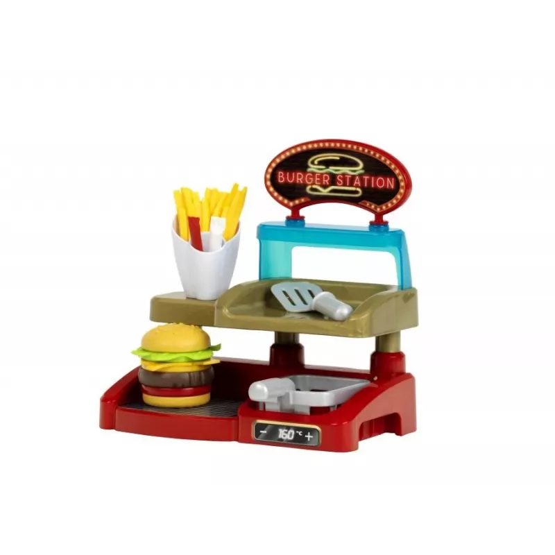 Set Play Burger Shop KLEIN 7336 — juguete de juego de rol compacto y fácil de limpiar para niños