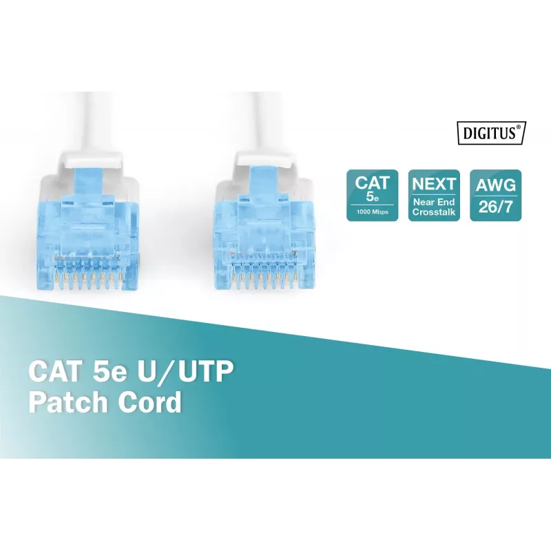 Cable de red Digitus CAT 5e U/UTP RJ-45 2 m blanco