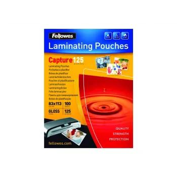 Funda de laminar Fellowes Glossy 125 micras para tarjetas - 75x105 mm