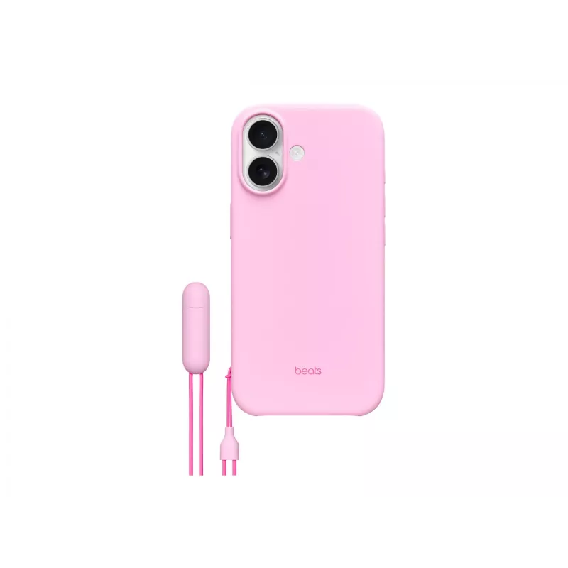 Funda con soporte para iPhone 17 Apple Beats con MagSafe y control de cámara, Pebble Pink, PC y microfibra
