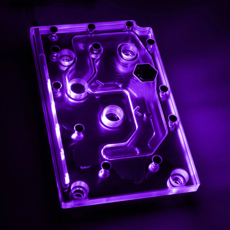 Bloque de agua BitsPower Monoblock para ASRock X399M Taichi RGB, Acrílico/Cobre, niquelado, 90×142×29,1 mm
