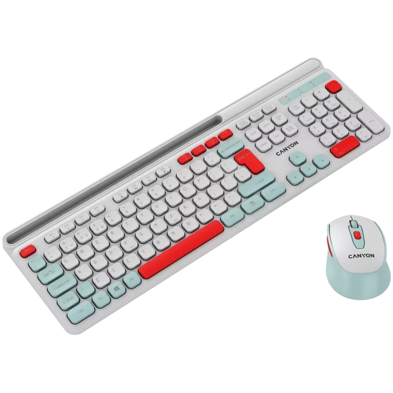 CANYON HSET-W5 EN teclado+ratón AAA+AA inalámbrico blanco
