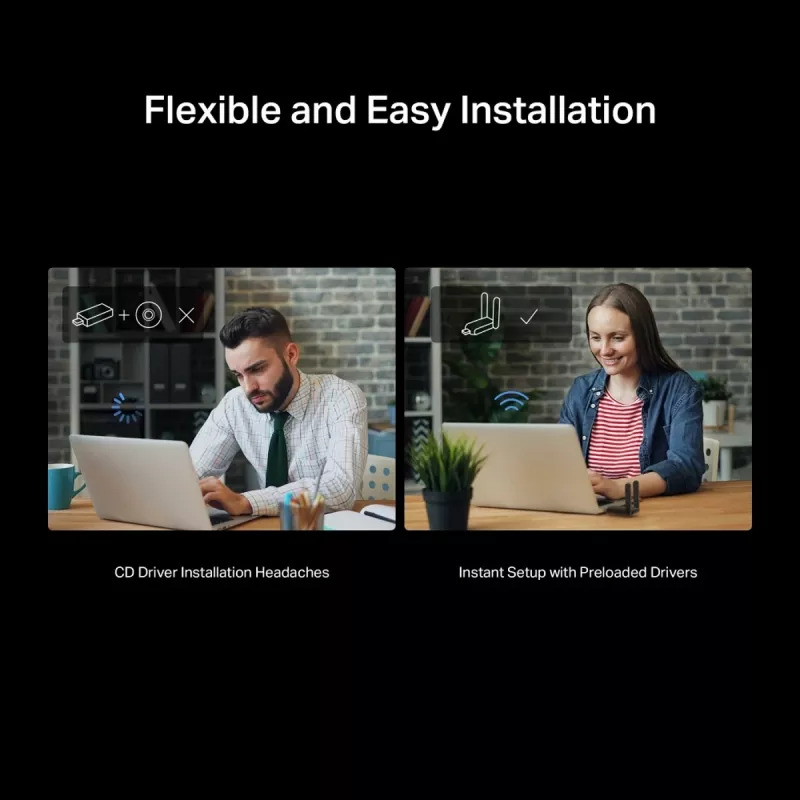 Adaptador USB inalámbrico MERCUSYS MA37BEH — Wi-Fi 7 de alta ganancia (BE6500) compatibilidad USB-C/USB-A